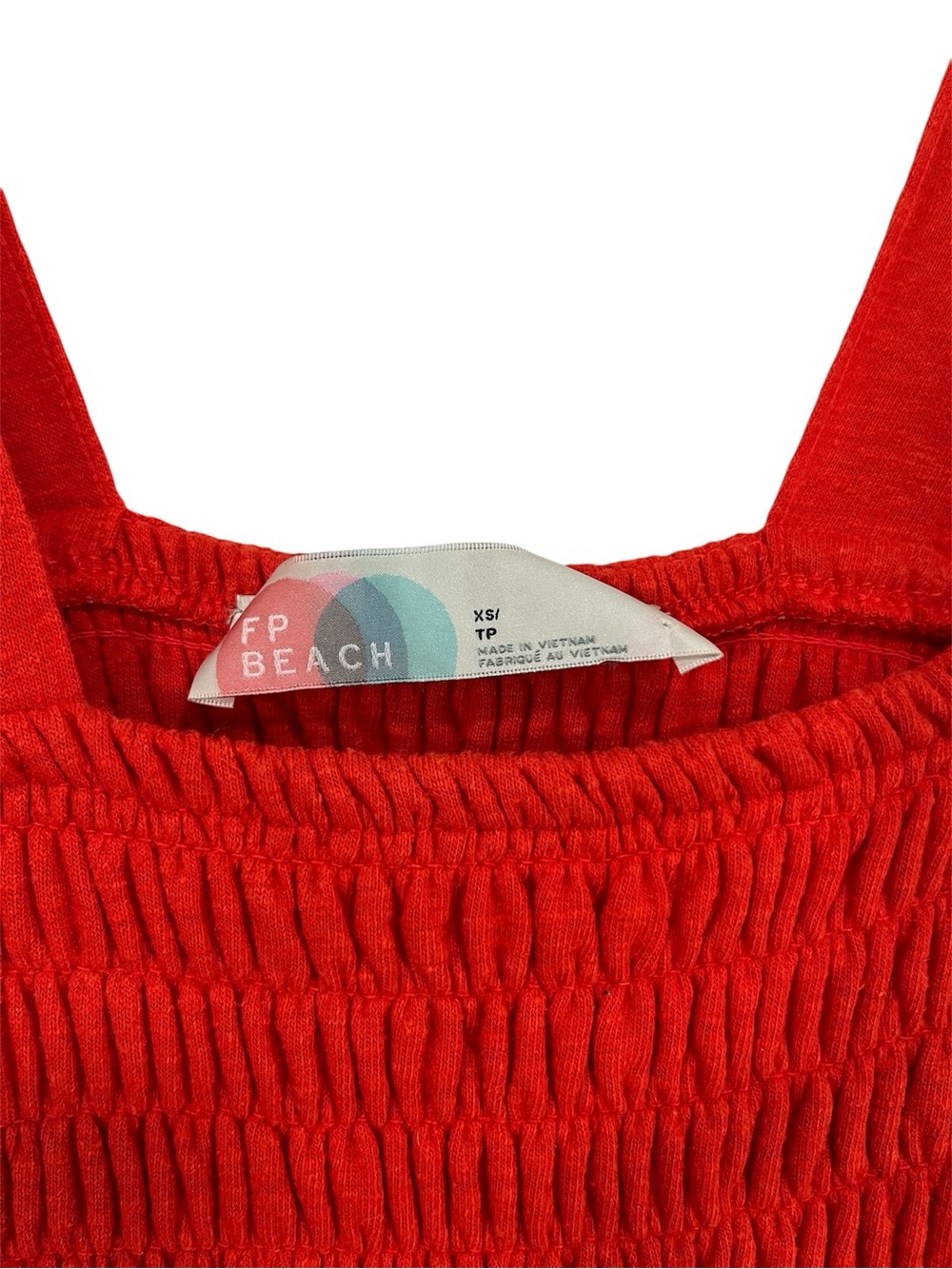 Free People Beach Homecoming Jumper Blue Wide Leg Jumpsuit Red Orange XS - Picture 4 of 6